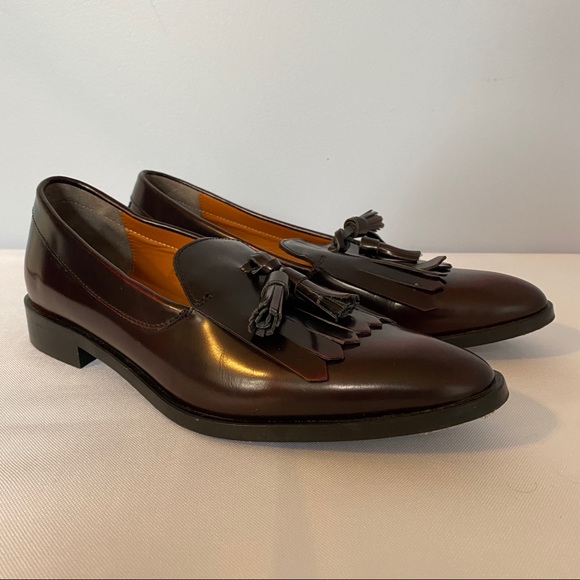 Everlane Shoes - Everlane Modern Tassel Loafer Burgundy Size 8.5  Leather Fringe Pointed Toe
